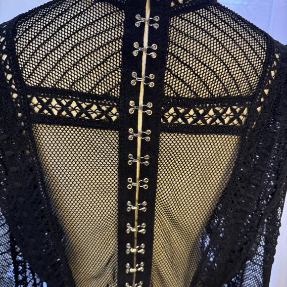 For Love & Lemons Victorian Tulle Blouse Black Sz: Large - Picture 8 of 8